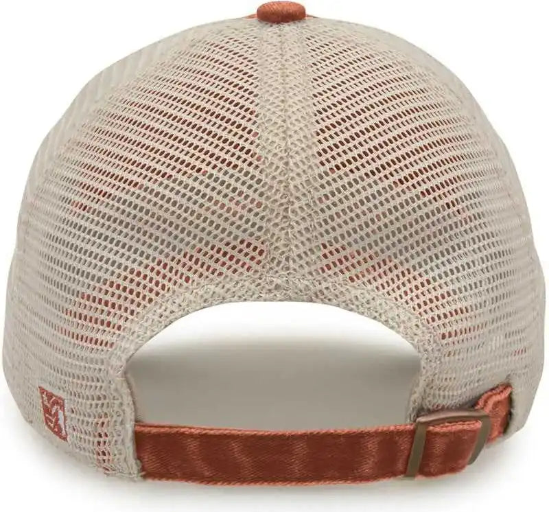 The Game Gb460 Pigment Dyed Twill & Soft Trucker Cap Texas Orange Sand / one Size Fits Most