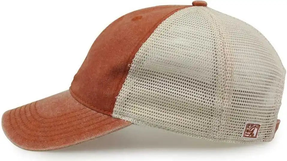 The Game Gb460 Pigment Dyed Twill & Soft Trucker Cap Texas Orange Sand / one Size Fits Most
