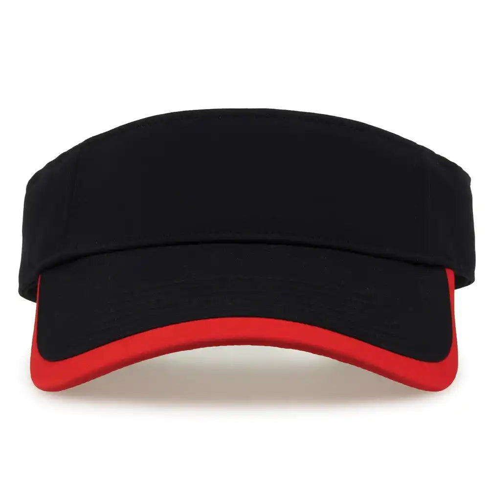 The Game Gb463 Gamechanger Visor with Bill Tipping - Black Red - one Size Fits Most