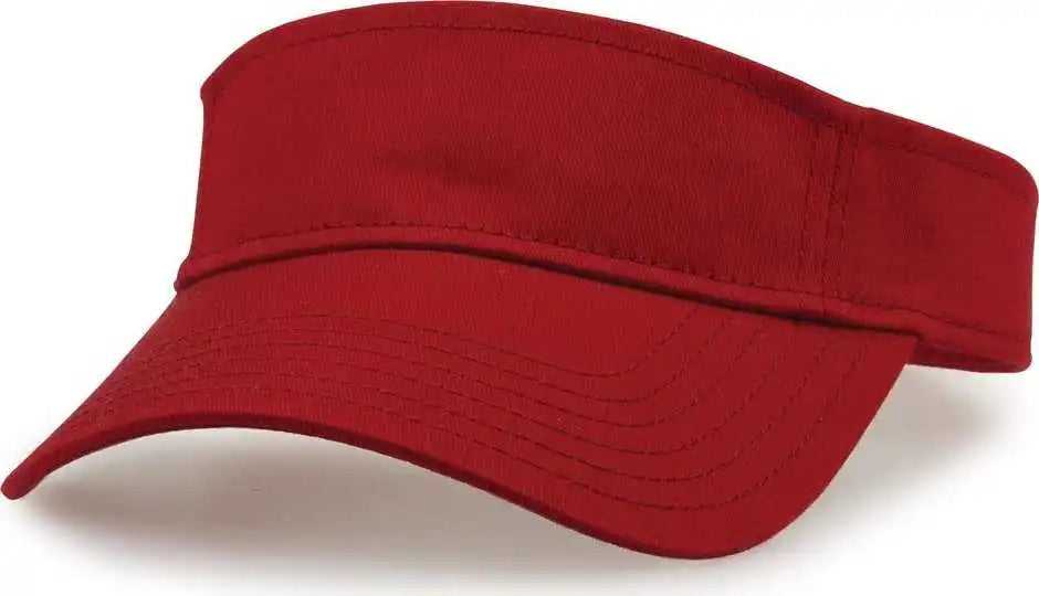 The Game Gb464 Cotton Twill Visor - Cardinal - one Size Fits Most