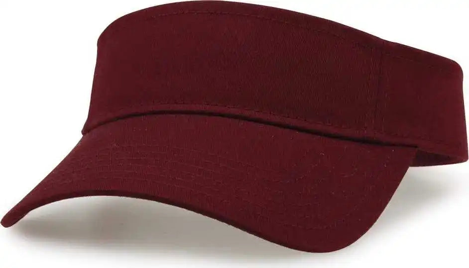 The Game Gb464 Cotton Twill Visor - Maroon - one Size Fits Most