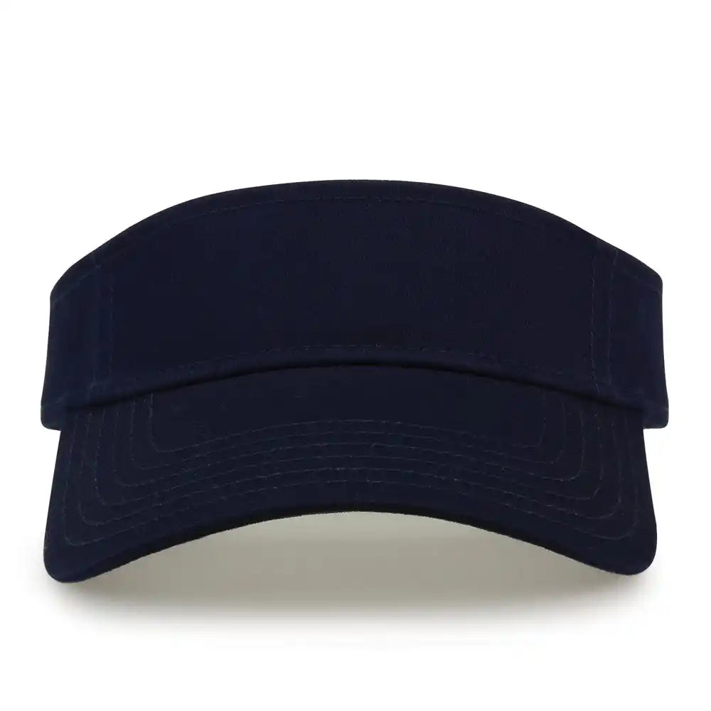 The Game Gb464 Cotton Twill Visor Navy / one Size Fits Most