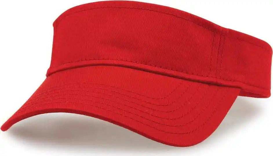 The Game Gb464 Cotton Twill Visor - Red - one Size Fits Most