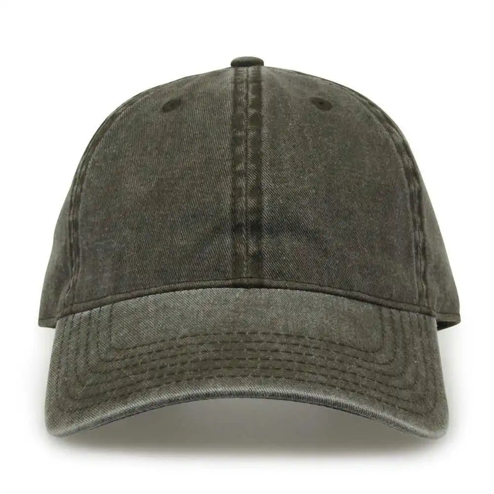 The Game Gb465 Pigment Dyed Twill Cap Army Green Olive / one Size Fits Most