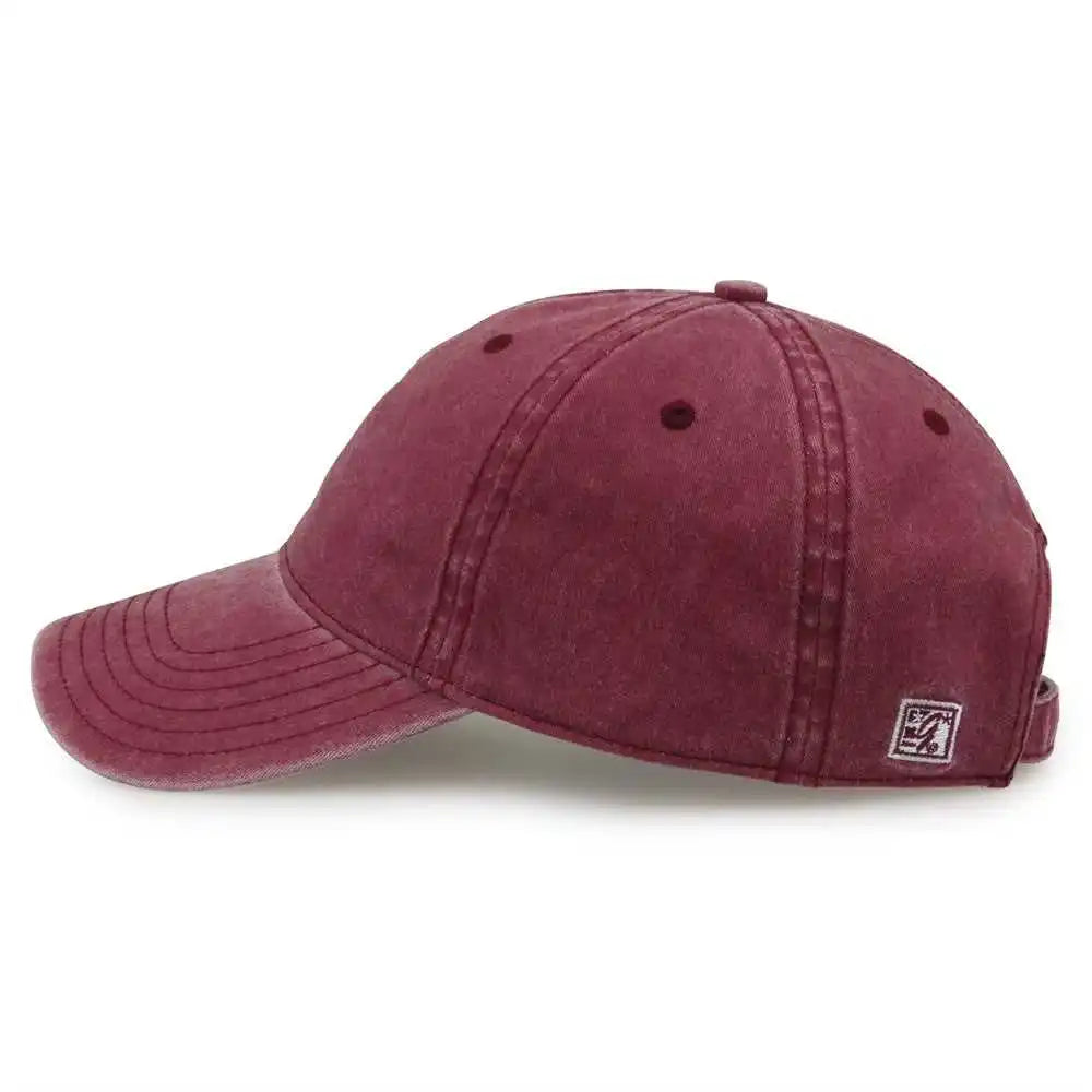 The Game Gb465 Pigment Dyed Twill Cap Dark Maroon Sand / one Size Fits Most