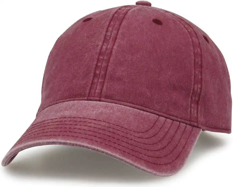 The Game Gb465 Pigment Dyed Twill Cap Dark Maroon Sand / one Size Fits Most