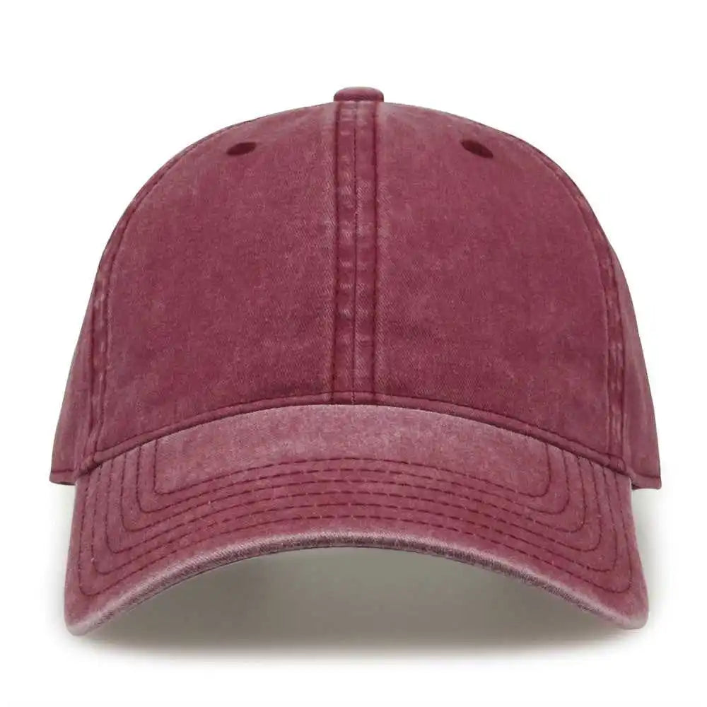 The Game Gb465 Pigment Dyed Twill Cap Dark Maroon Sand / one Size Fits Most