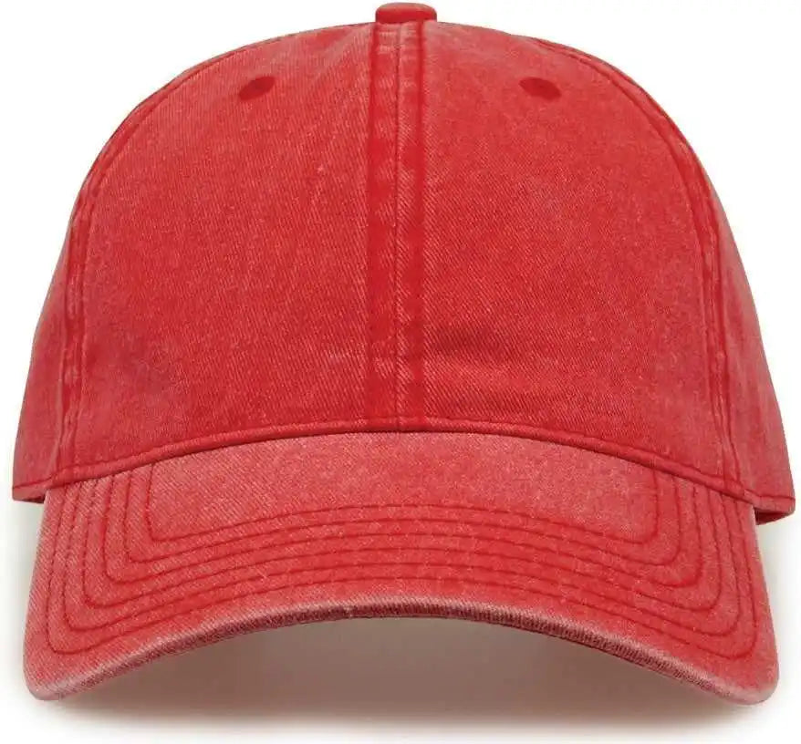 The Game Gb465 Pigment Dyed Twill Cap Red / one Size Fits Most