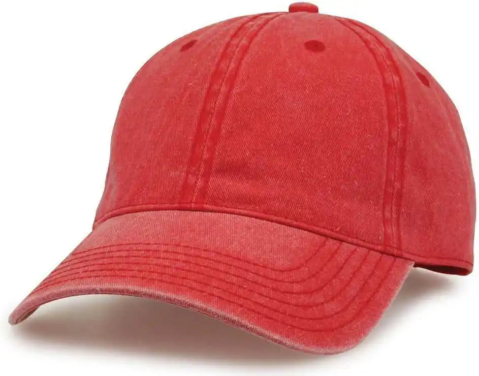 The Game Gb465 Pigment Dyed Twill Cap Red / one Size Fits Most