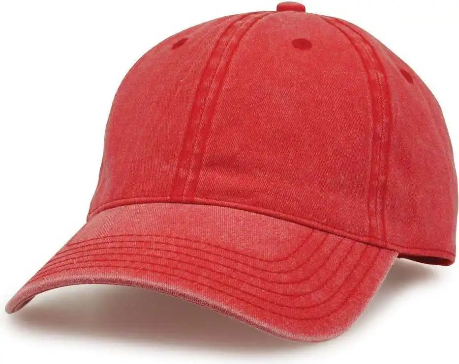 The Game Gb465 Pigment Dyed Twill Cap Red / one Size Fits Most