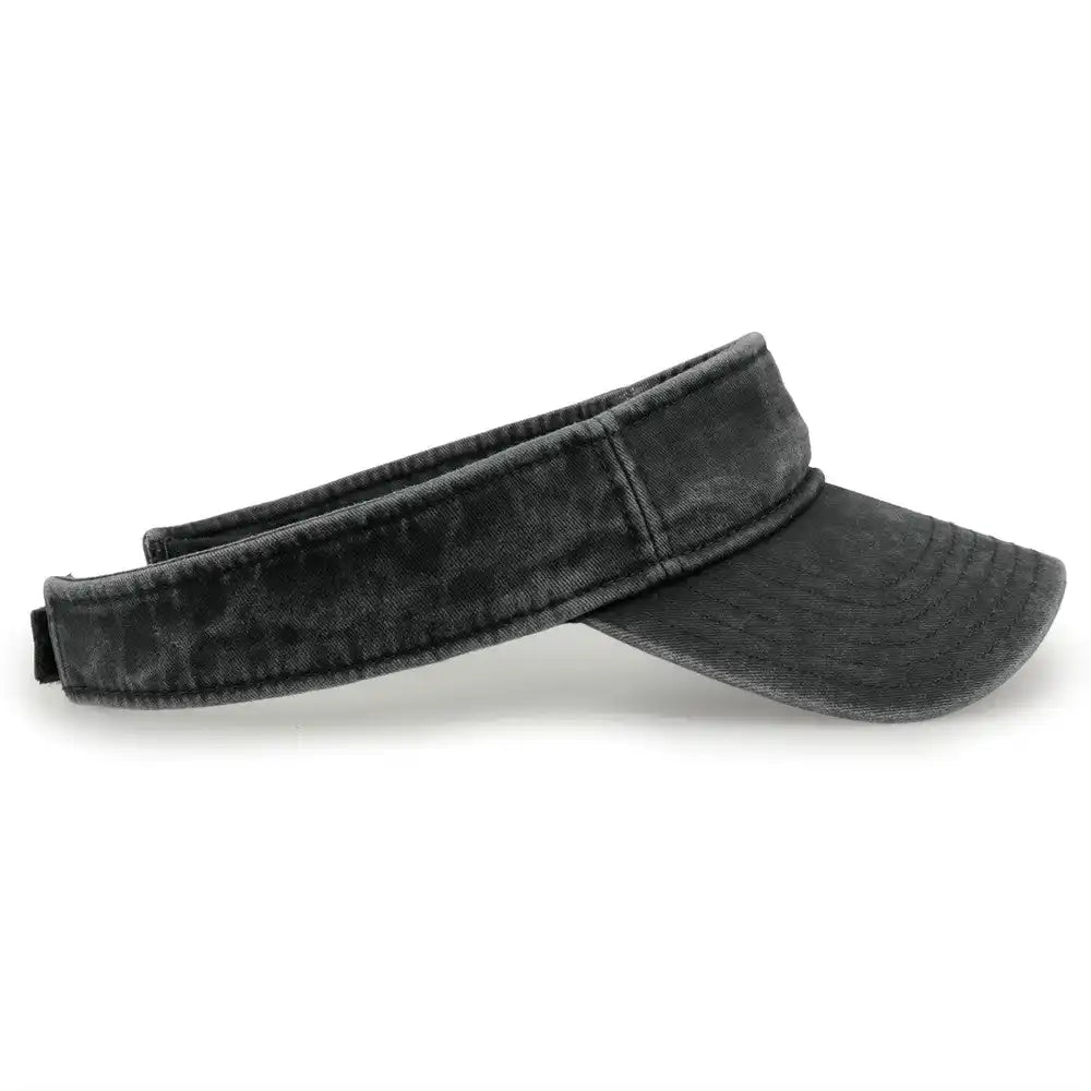 The Game Gb466 Pigment Dyed Twill Visor - Black - one Size Fits Most