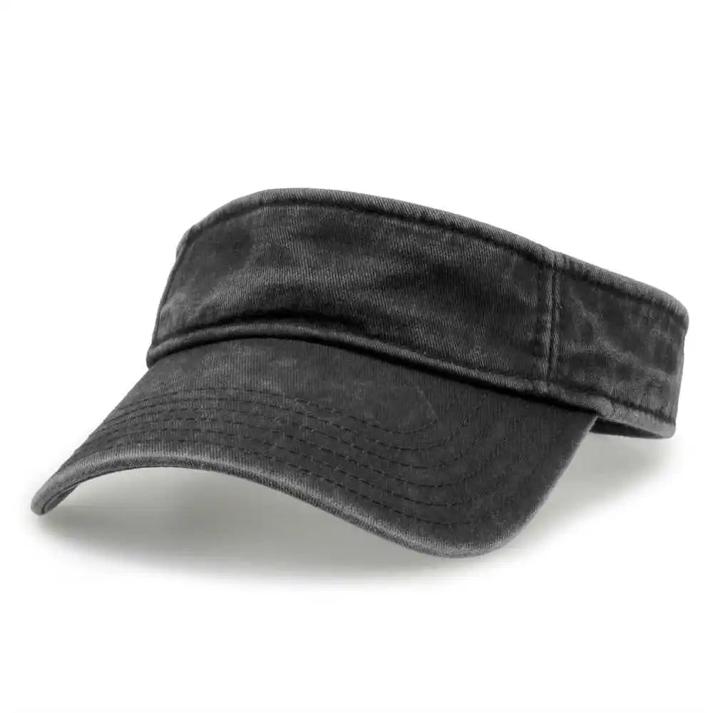 The Game Gb466 Pigment Dyed Twill Visor - Black - one Size Fits Most