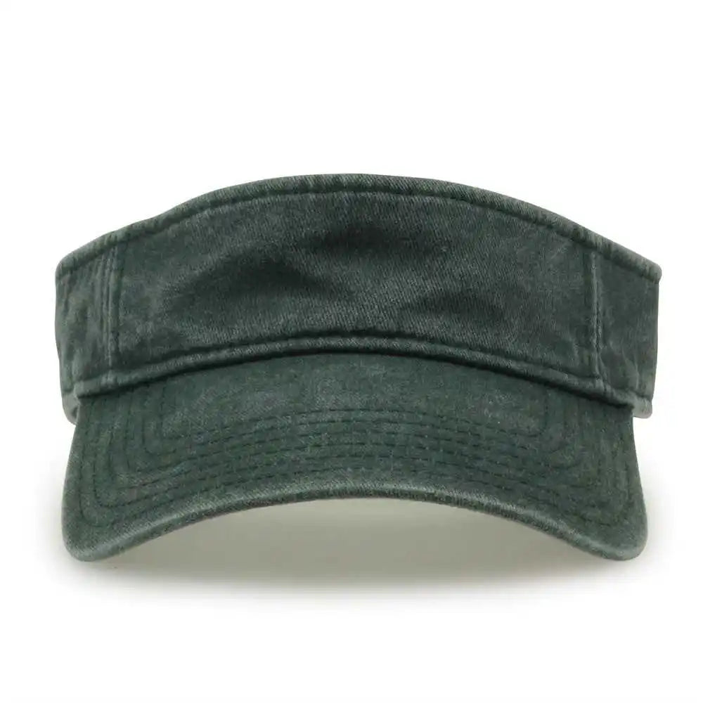 The Game Gb466 Pigment Dyed Twill Visor - Bottle Green Sand