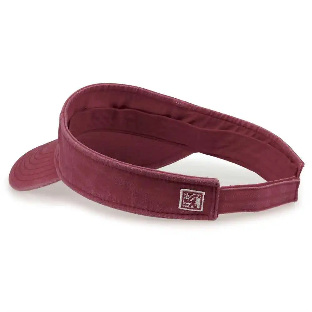 The Game Gb466 Pigment Dyed Twill Visor - Dark Maroon - Sand / one Size Fits Most