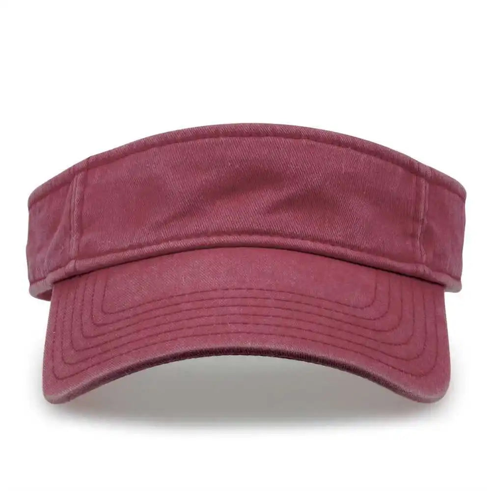 The Game Gb466 Pigment Dyed Twill Visor Dark Maroon Sand / one Size Fits Most