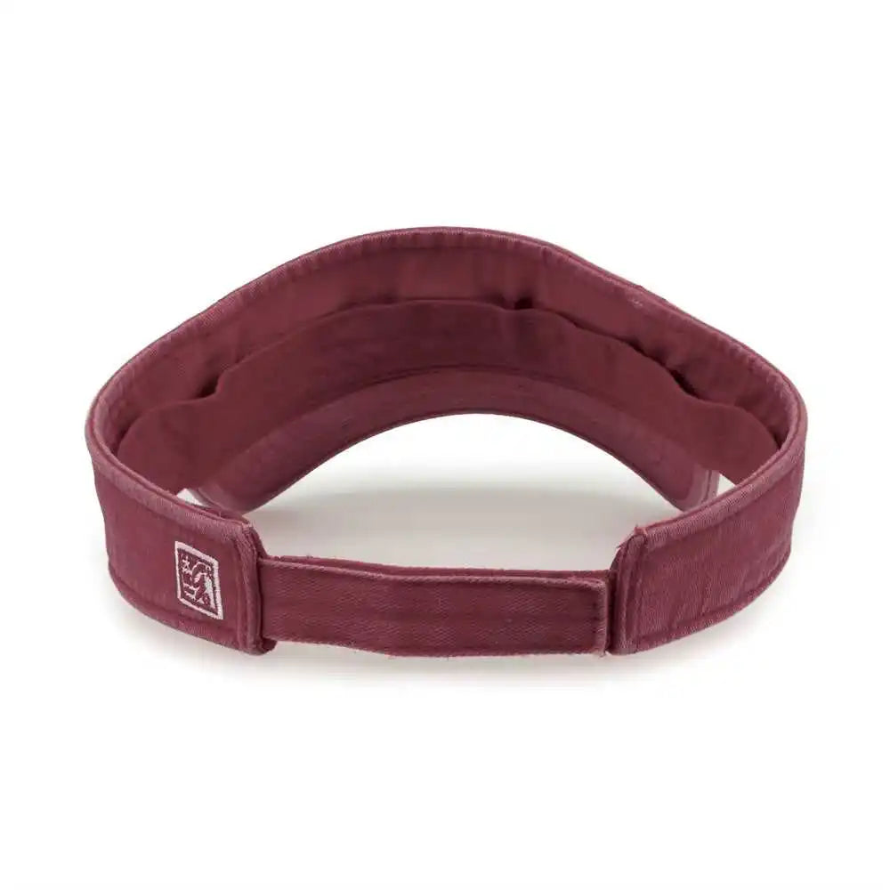 The Game Gb466 Pigment Dyed Twill Visor - Dark Maroon - Sand / one Size Fits Most