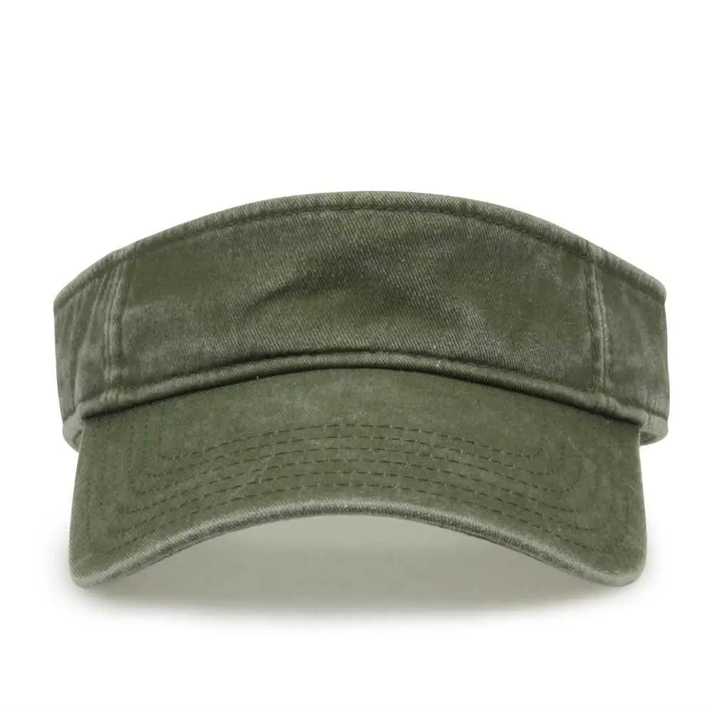 The Game Gb466 Pigment Dyed Twill Visor - Light Olive