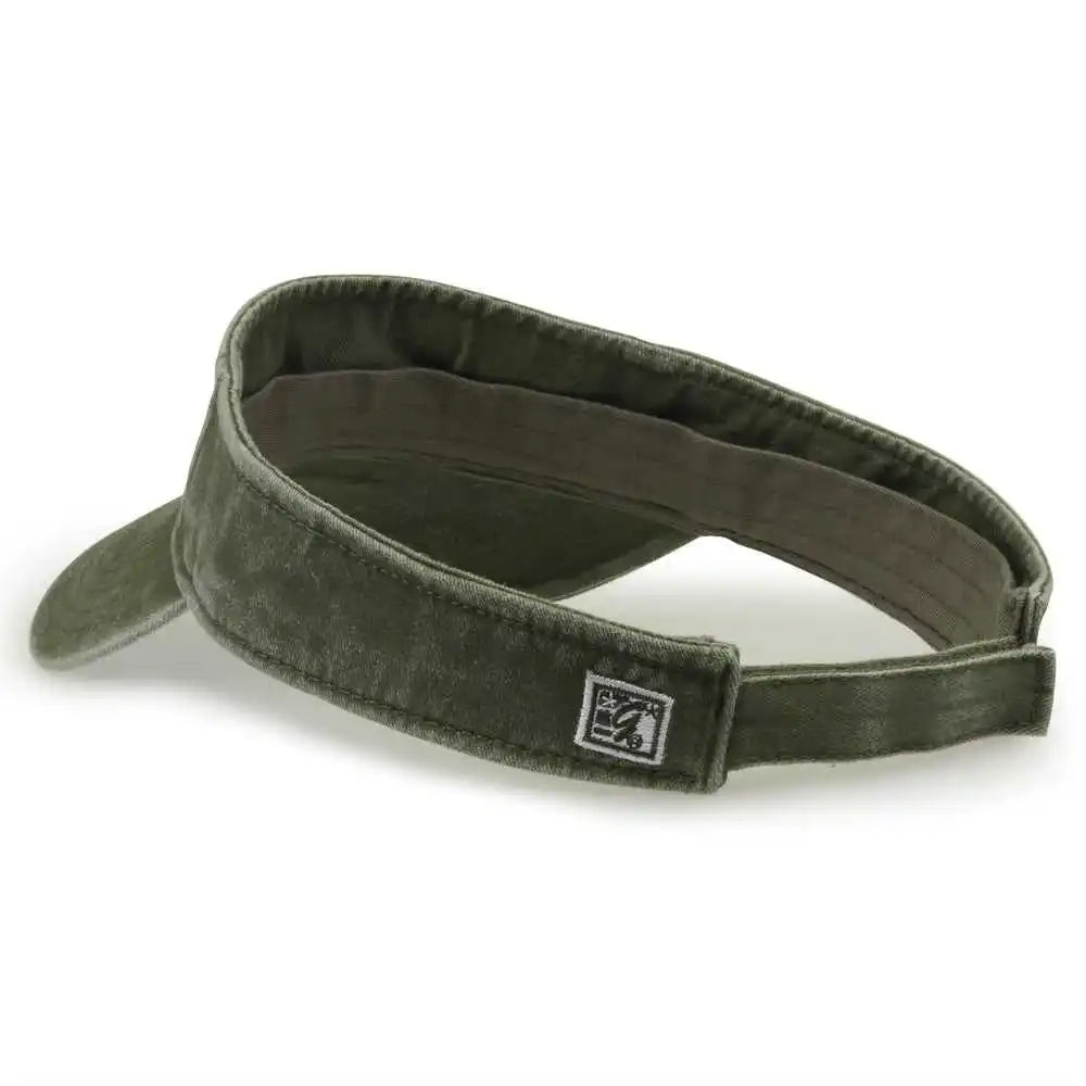 The Game Gb466 Pigment Dyed Twill Visor - Light Olive - one Size Fits Most