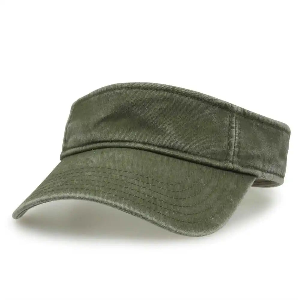 The Game Gb466 Pigment Dyed Twill Visor - Light Olive - one Size Fits Most