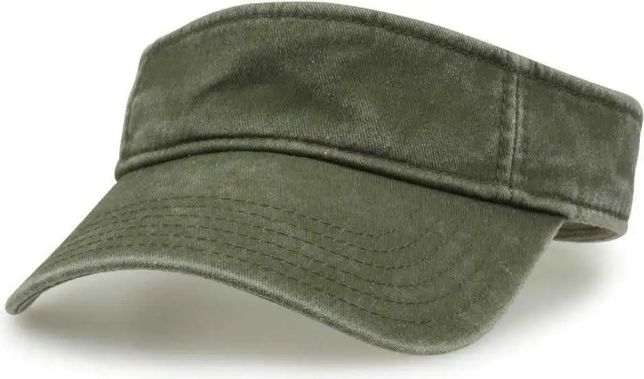 The Game Gb466 Pigment Dyed Twill Visor Light Olive / one Size Fits Most