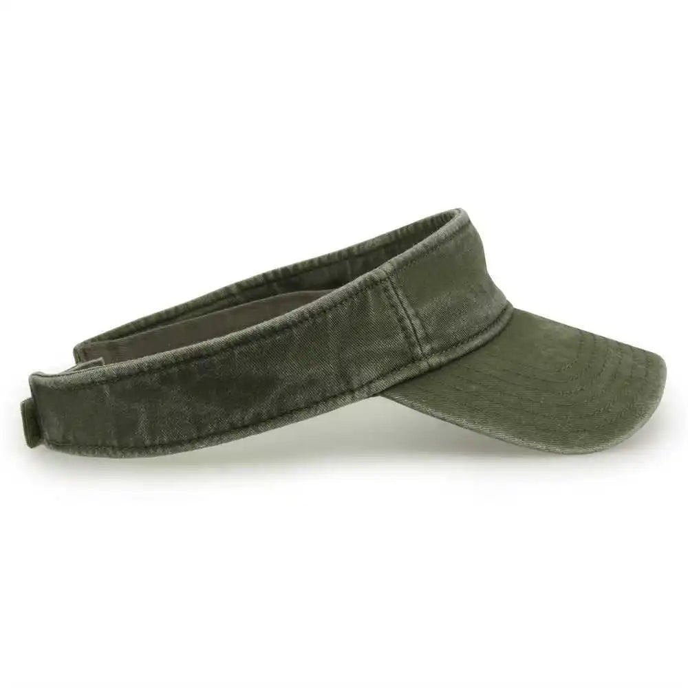 The Game Gb466 Pigment Dyed Twill Visor - Light Olive - one Size Fits Most