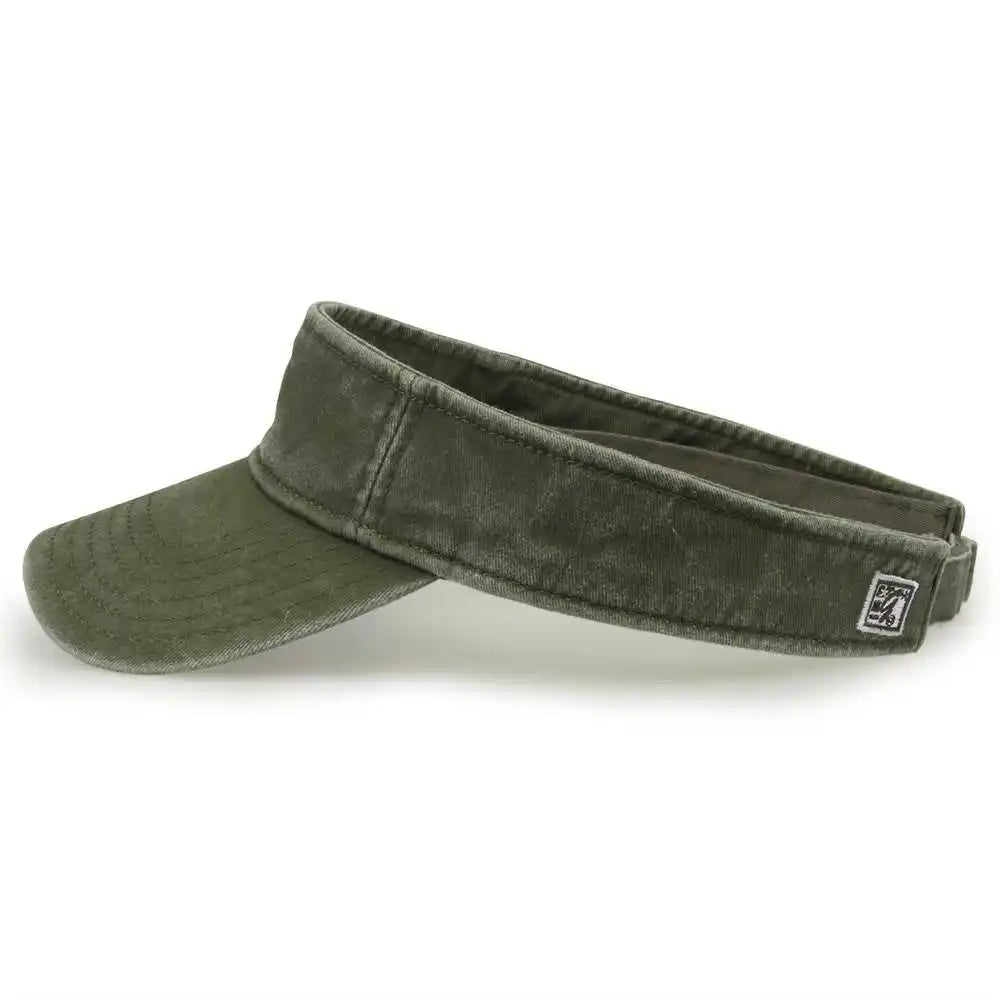 The Game Gb466 Pigment Dyed Twill Visor - Light Olive - one Size Fits Most