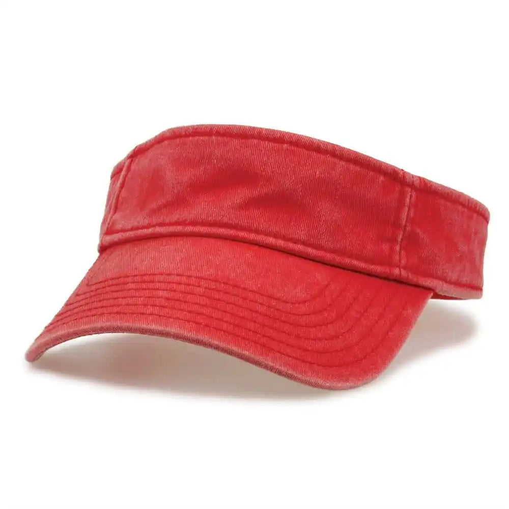 The Game Gb466 Pigment Dyed Twill Visor - Red - one Size Fits Most