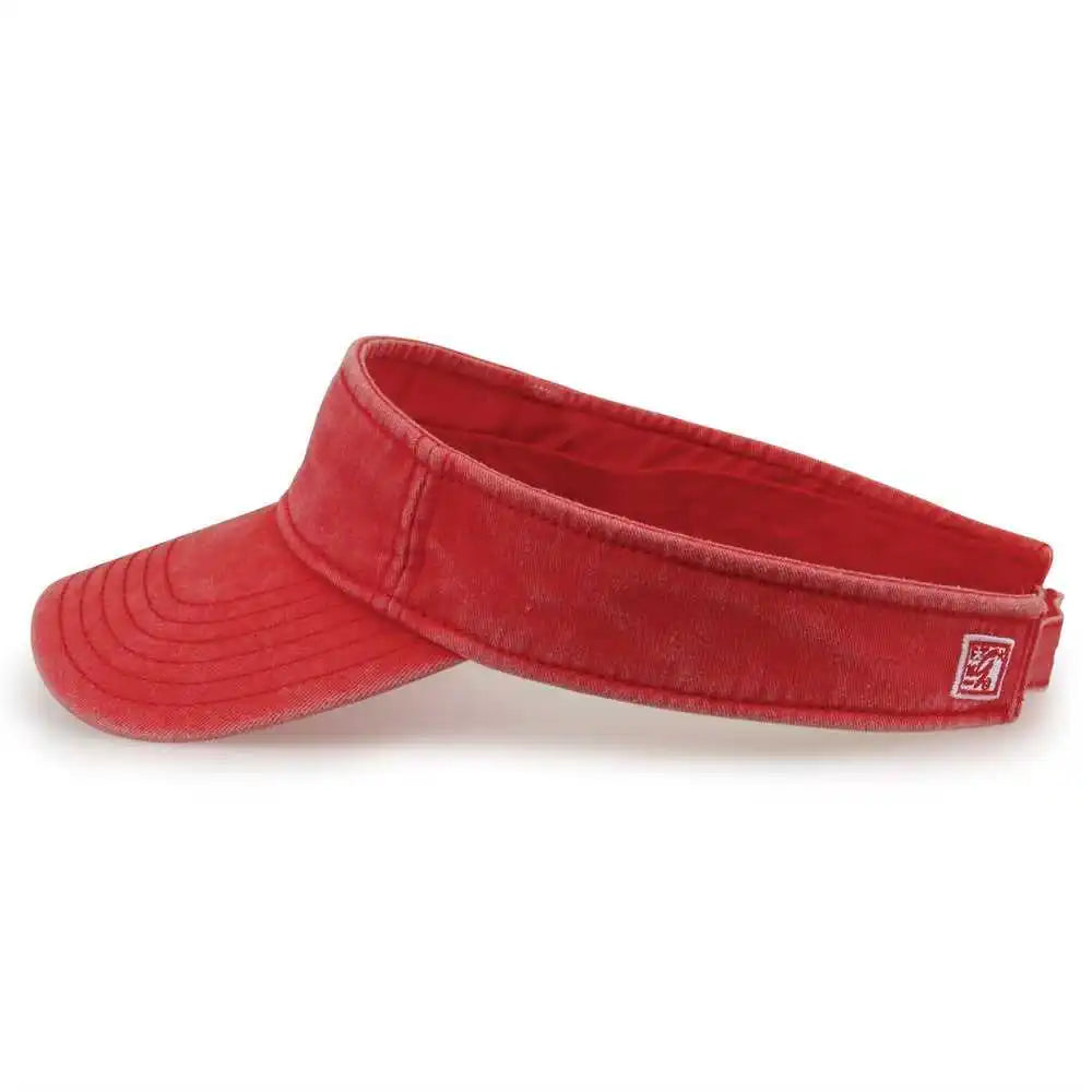 The Game Gb466 Pigment Dyed Twill Visor - Red - one Size Fits Most