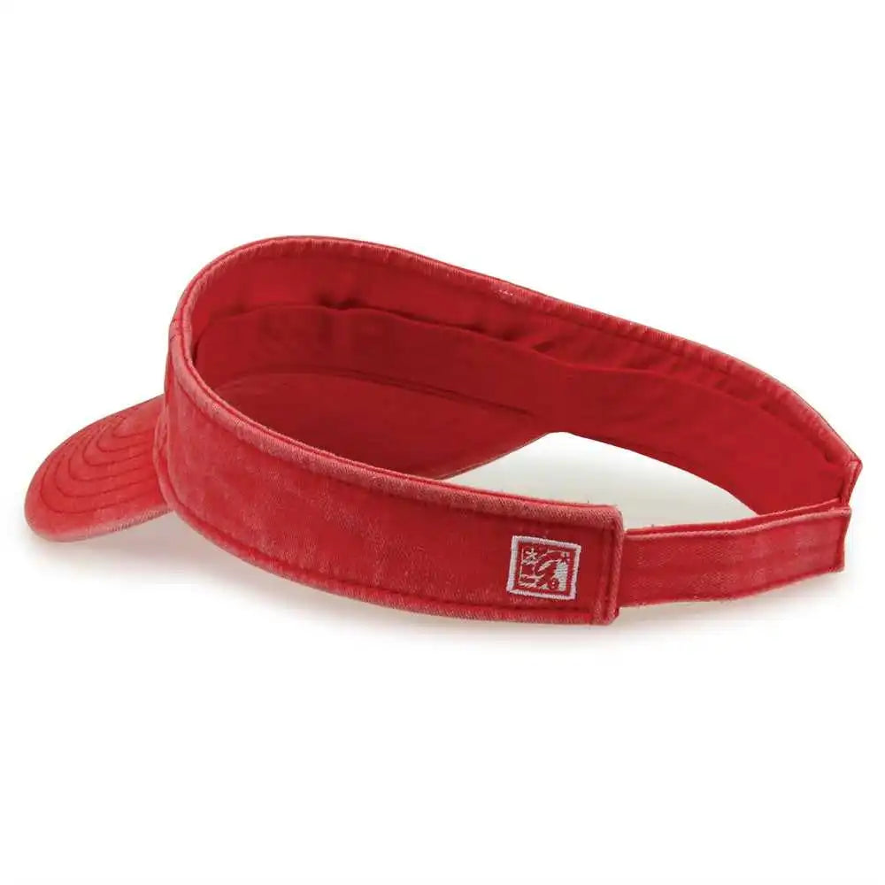 The Game Gb466 Pigment Dyed Twill Visor - Red - one Size Fits Most