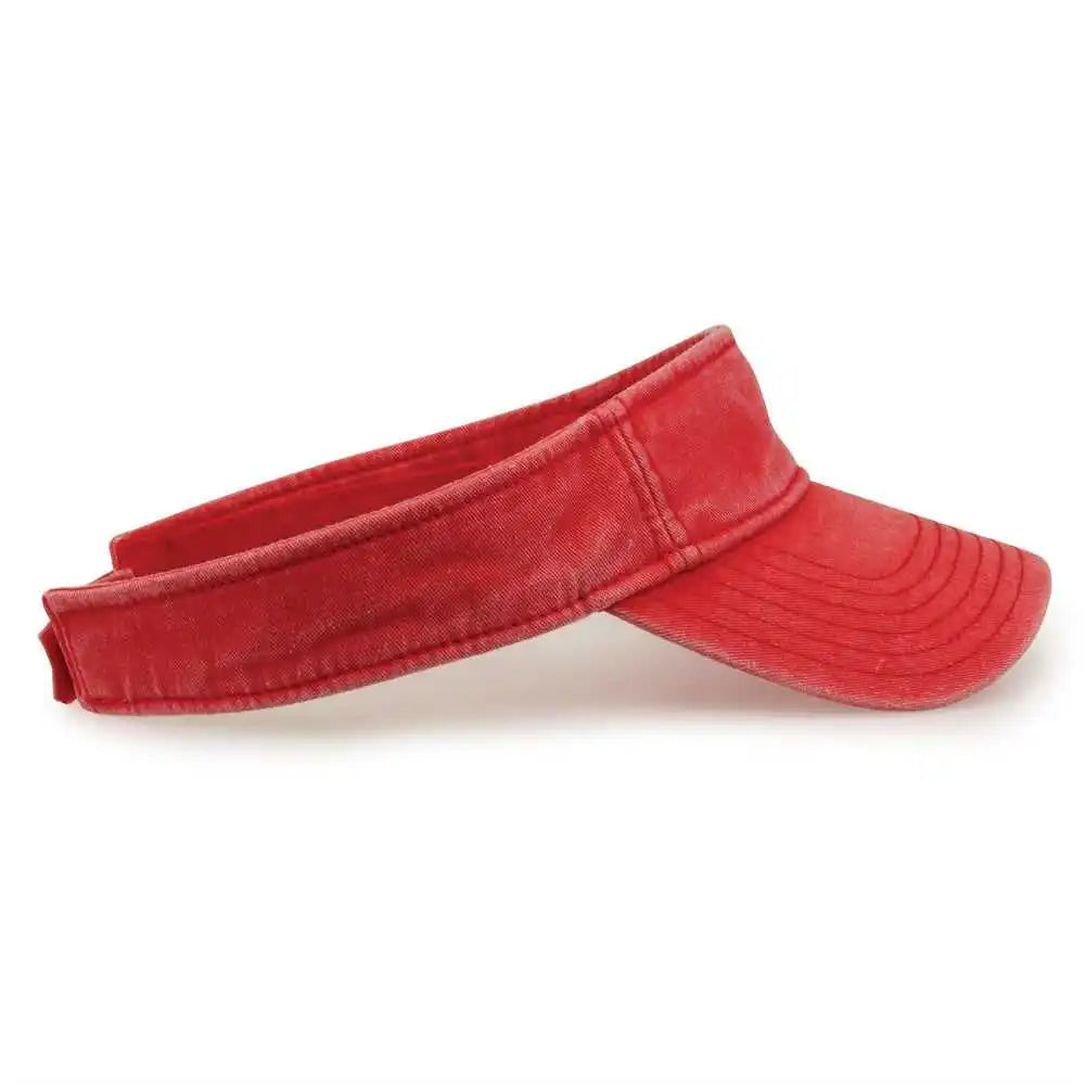 The Game Gb466 Pigment Dyed Twill Visor - Red - one Size Fits Most