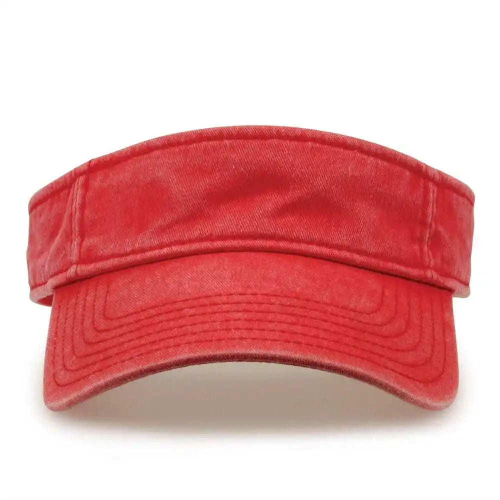 The Game Gb466 Pigment Dyed Twill Visor - Red - one Size Fits Most