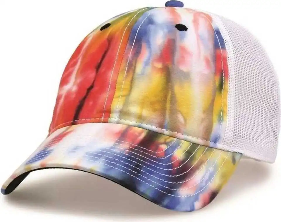The Game Gb470 Lido Tie Dyed Trucker Cap Black Rainbow Multi Colored / 6 5/8’’ 7