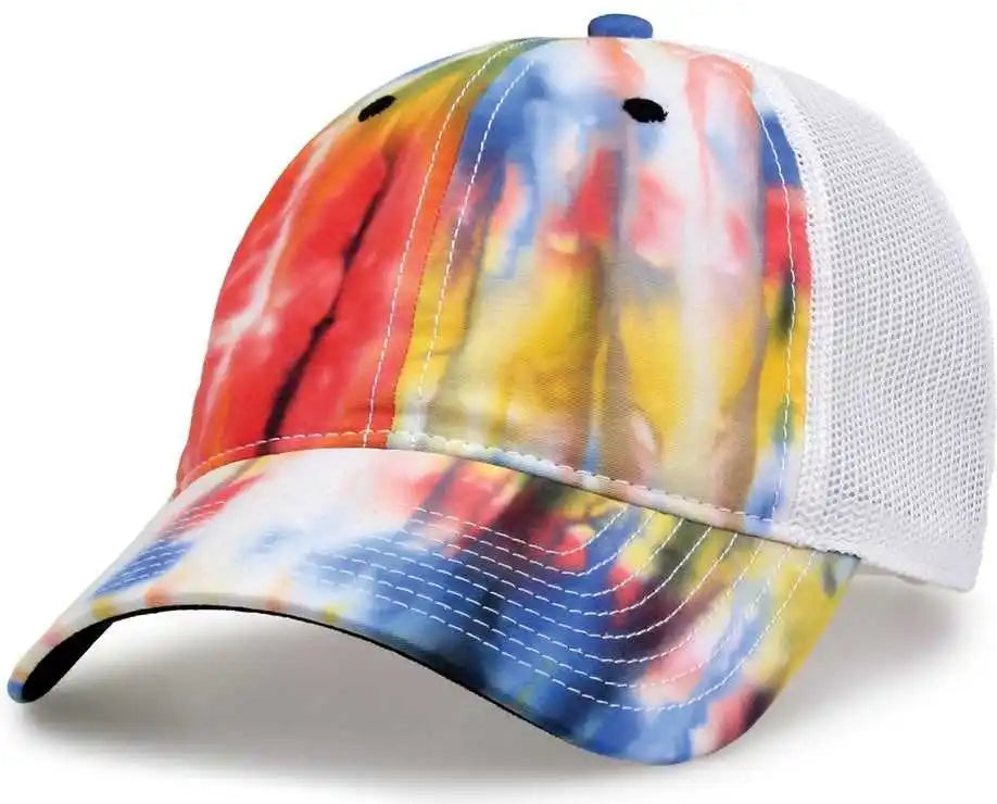 The Game Gb470 Lido Tie Dyed Trucker Cap Black Rainbow Multi Colored / 6 5/8’’ 7