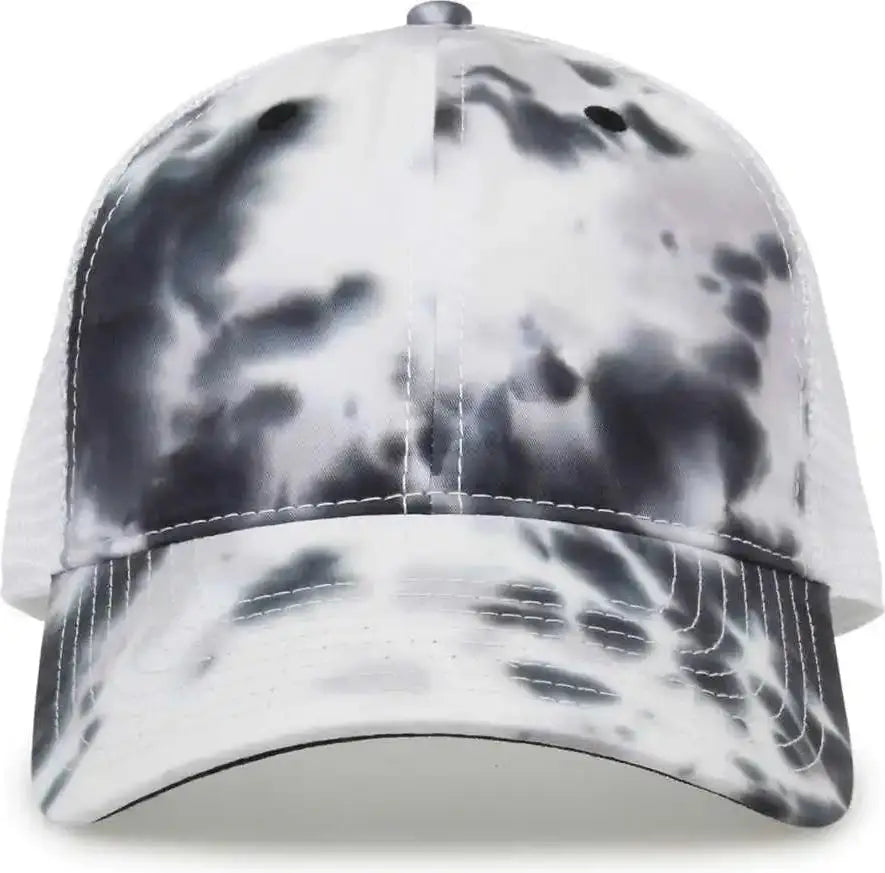 The Game Gb470 Lido Tie-dyed Trucker Cap - Grayscale