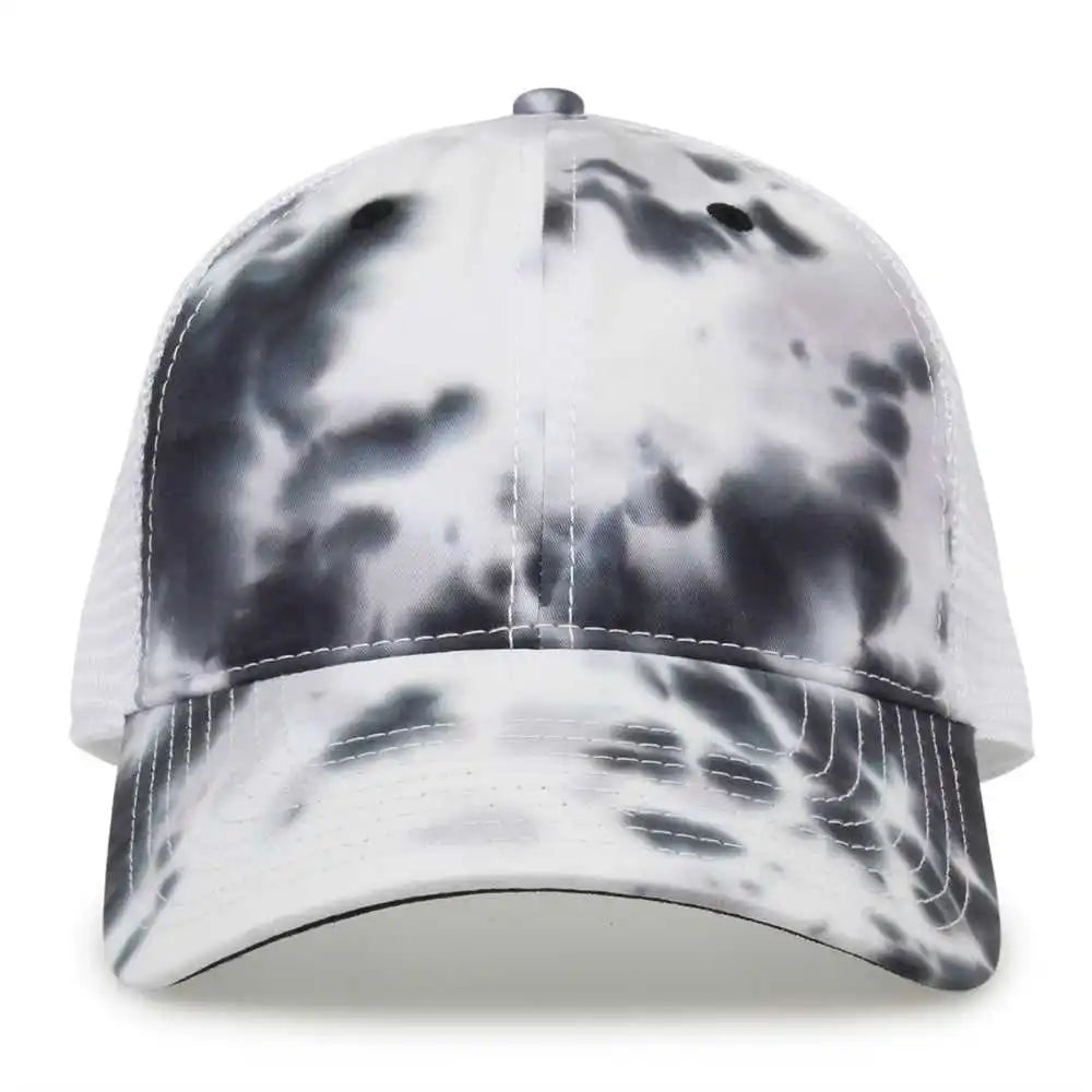 The Game Gb470 Lido Tie Dyed Trucker Cap Greyscale Multi Colored / 6 5/8’’ 7