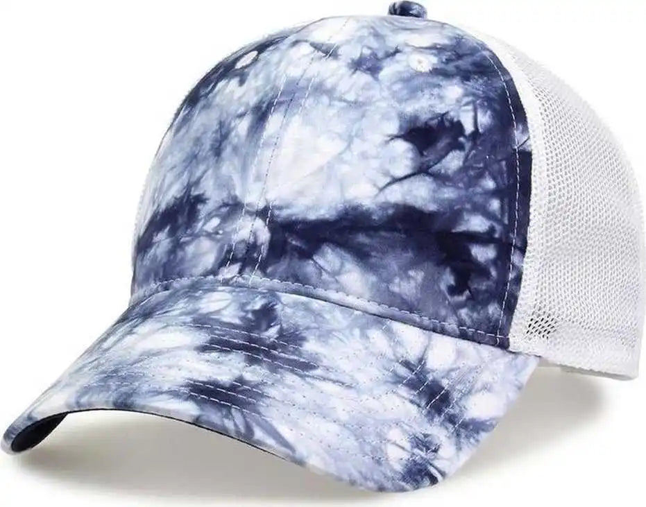 The Game Gb470 Lido Tie Dyed Trucker Cap Navy Tonal Multi Colored / 6 5/8’’ 7