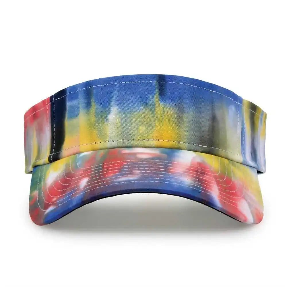 The Game Gb471 Relaxed Tie Dye and Trucker Mesh Visor Black Rainbow Multi Colored / one Size Fits Most