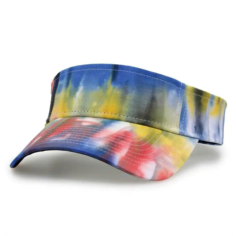 The Game Gb471 Relaxed Tie Dye and Trucker Mesh Visor Black Rainbow Multi Colored / one Size Fits Most