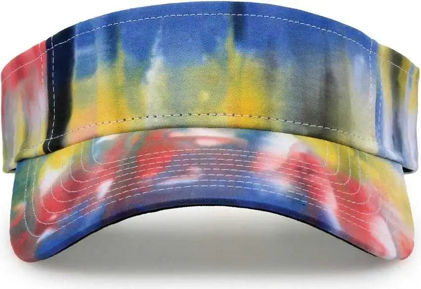 The Game Gb471 Relaxed Tie Dye and Trucker Mesh Visor Black Rainbow Multi Colored / one Size Fits Most