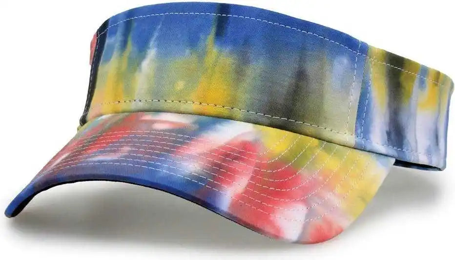 The Game Gb471 Relaxed Tie Dye and Trucker Mesh Visor Black Rainbow Multi Colored / one Size Fits Most