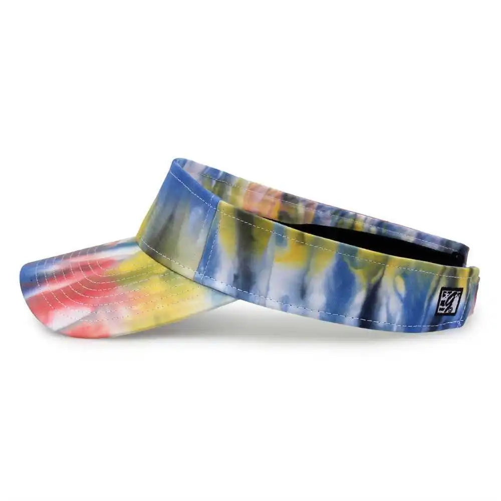 The Game Gb471 Relaxed Tie Dye and Trucker Mesh Visor Black Rainbow Multi Colored / one Size Fits Most