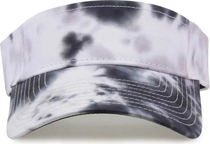 The Game Gb471 Relaxed Tie Dye and Trucker Mesh Visor Gray Scarlet Red / one Size Fits Most