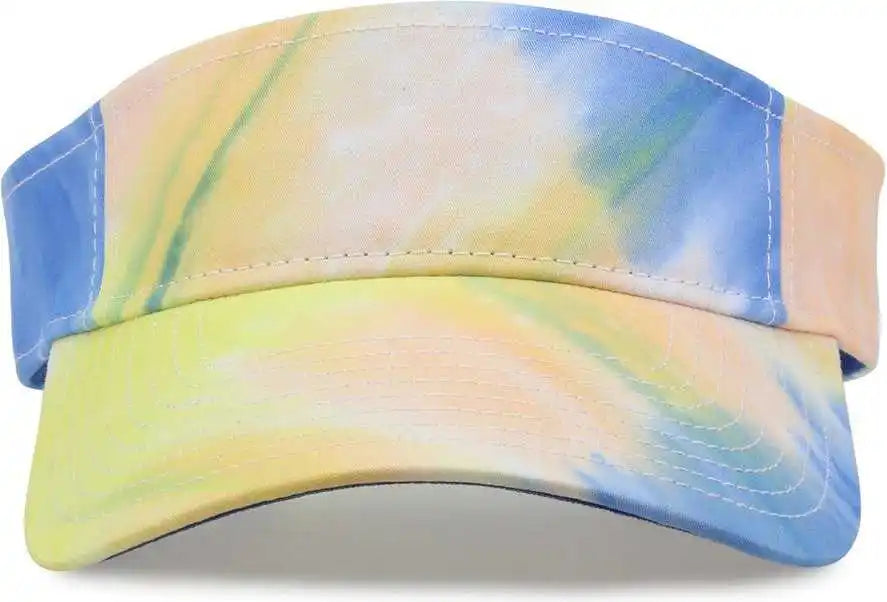 The Game Gb471 Relaxed Tie Dye and Trucker Mesh Visor Sunrise Yellow / one Size Fits Most