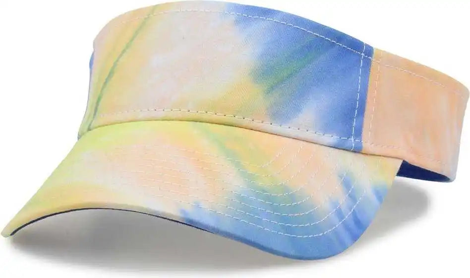 The Game Gb471 Relaxed Tie Dye and Trucker Mesh Visor - Sunrise - Yellow / one Size Fits Most
