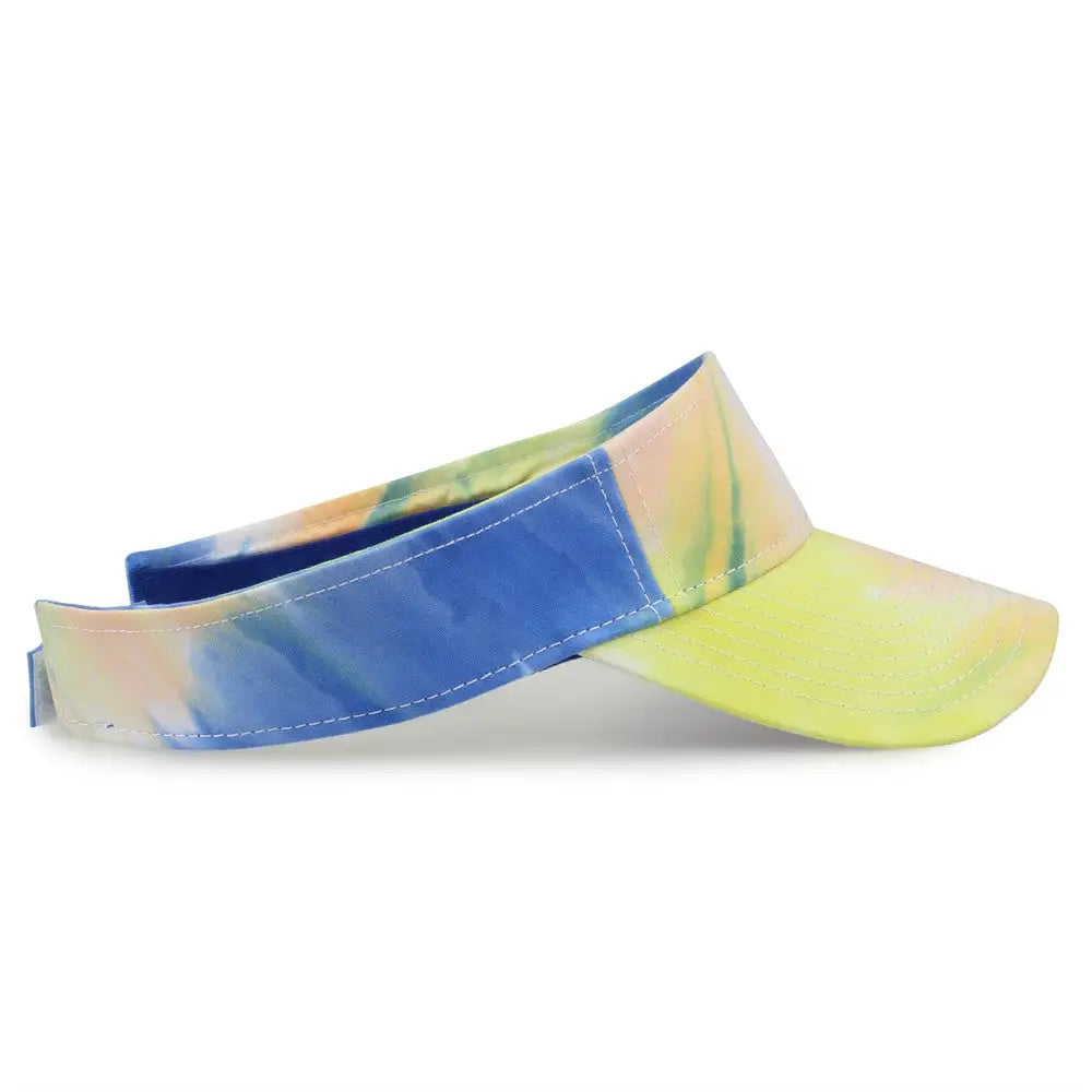 The Game Gb471 Relaxed Tie Dye and Trucker Mesh Visor - Sunrise - Yellow / one Size Fits Most