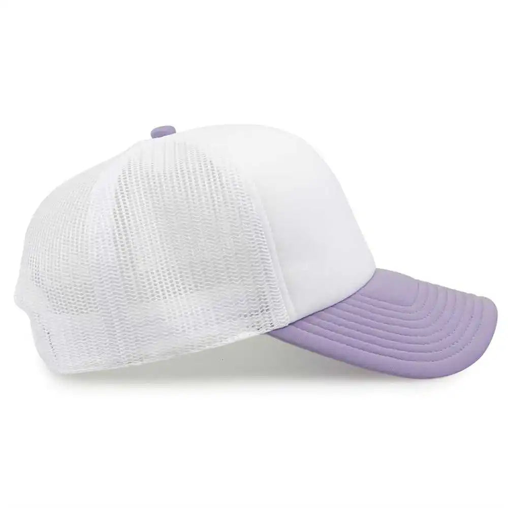 The Game Gb473 Foam Front Trucker Cap Lavender Purple / one Size Fits Most