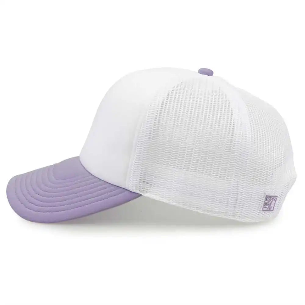 The Game Gb473 Foam Front Trucker Cap Lavender Purple / one Size Fits Most