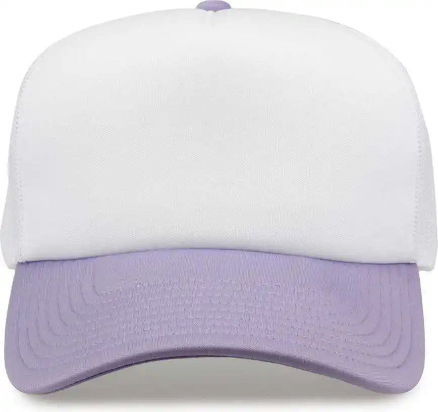 The Game Gb473 Foam Front Trucker Cap Lavender Purple / one Size Fits Most