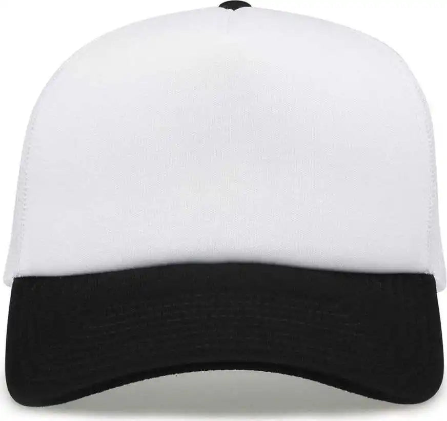 The Game Gb473 Foam Front Trucker Cap - White Black - one Size Fits Most