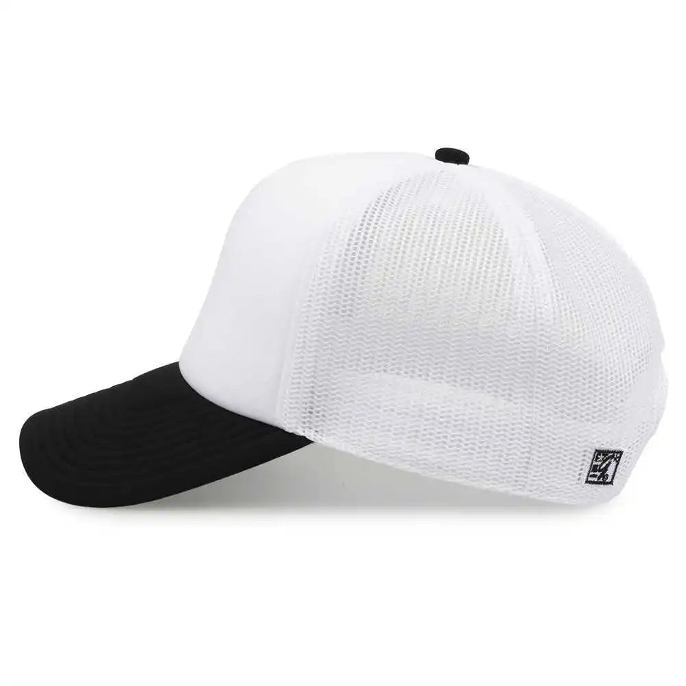 The Game Gb473 Foam Front Trucker Cap White Black / one Size Fits Most